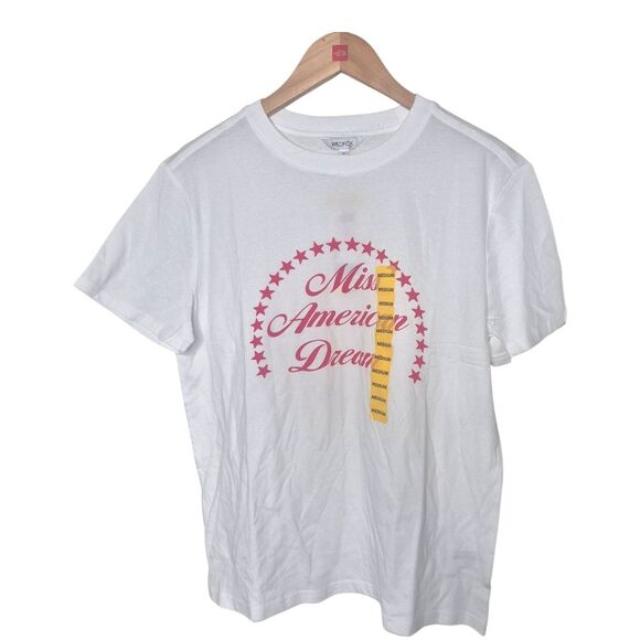 Wildfox Miss American Dream Tee White with Red Stars Patriotic Size Medium NWT - Picture 2 of 6